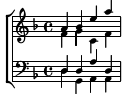 PDF output of a four-voices homophonic choral